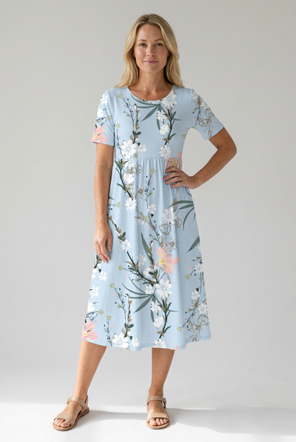 Women's printed floral midi dress - front
