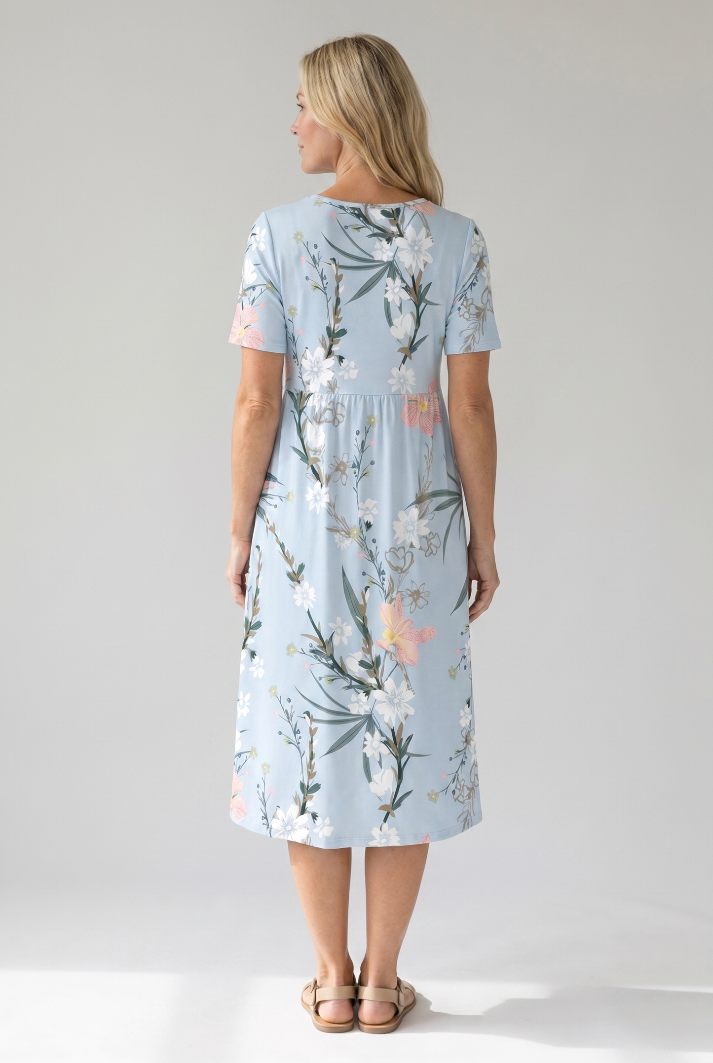 Women's floral midi dress - back