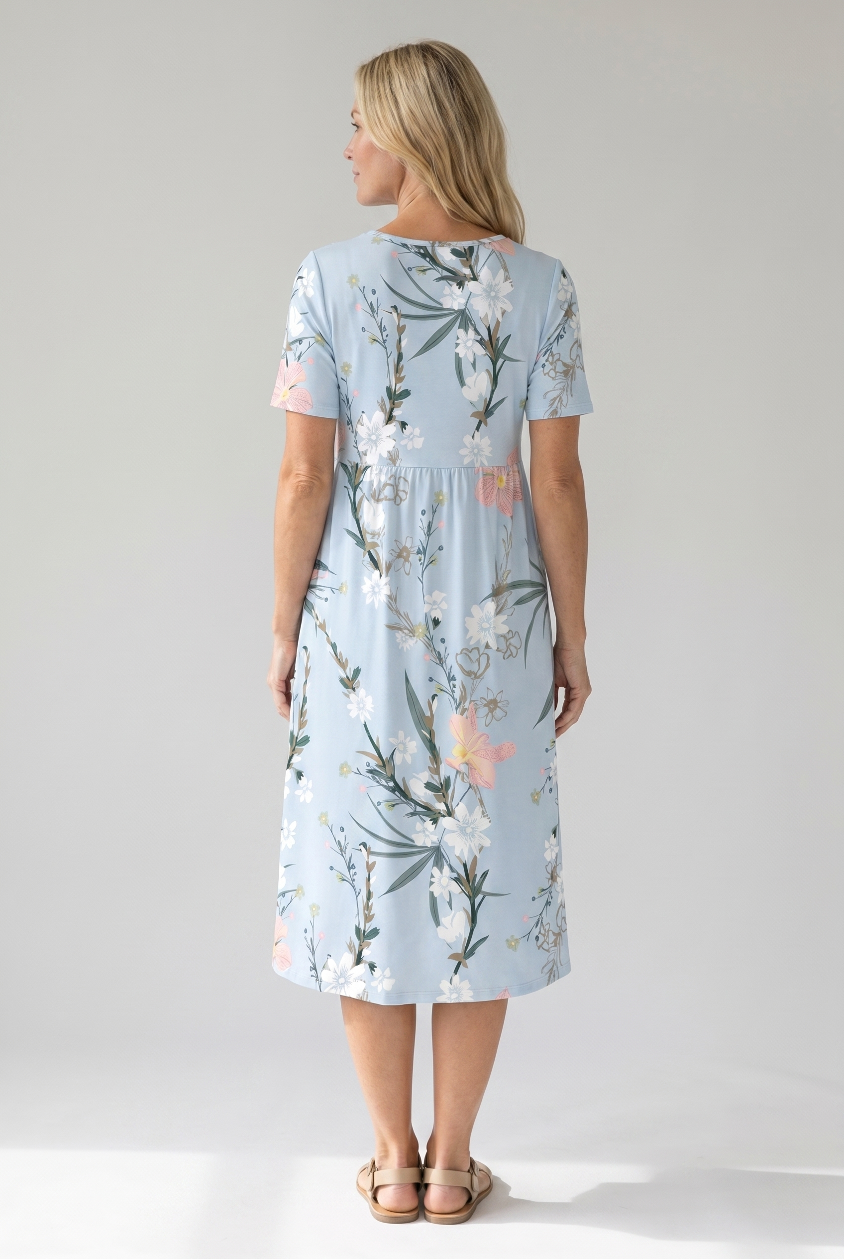 Women's floral midi dress - back