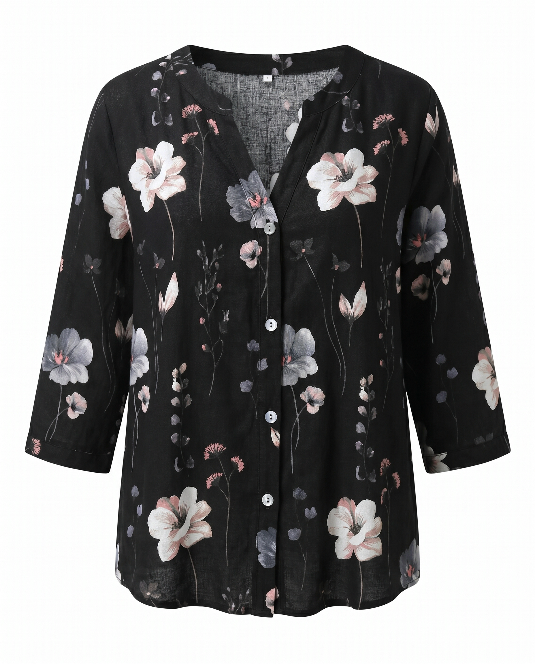Women's floral blouse - black