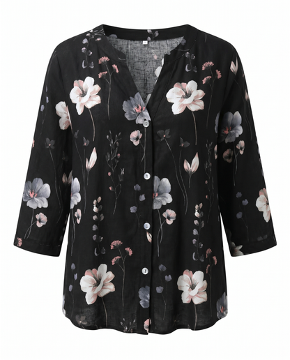 Women's floral blouse - black