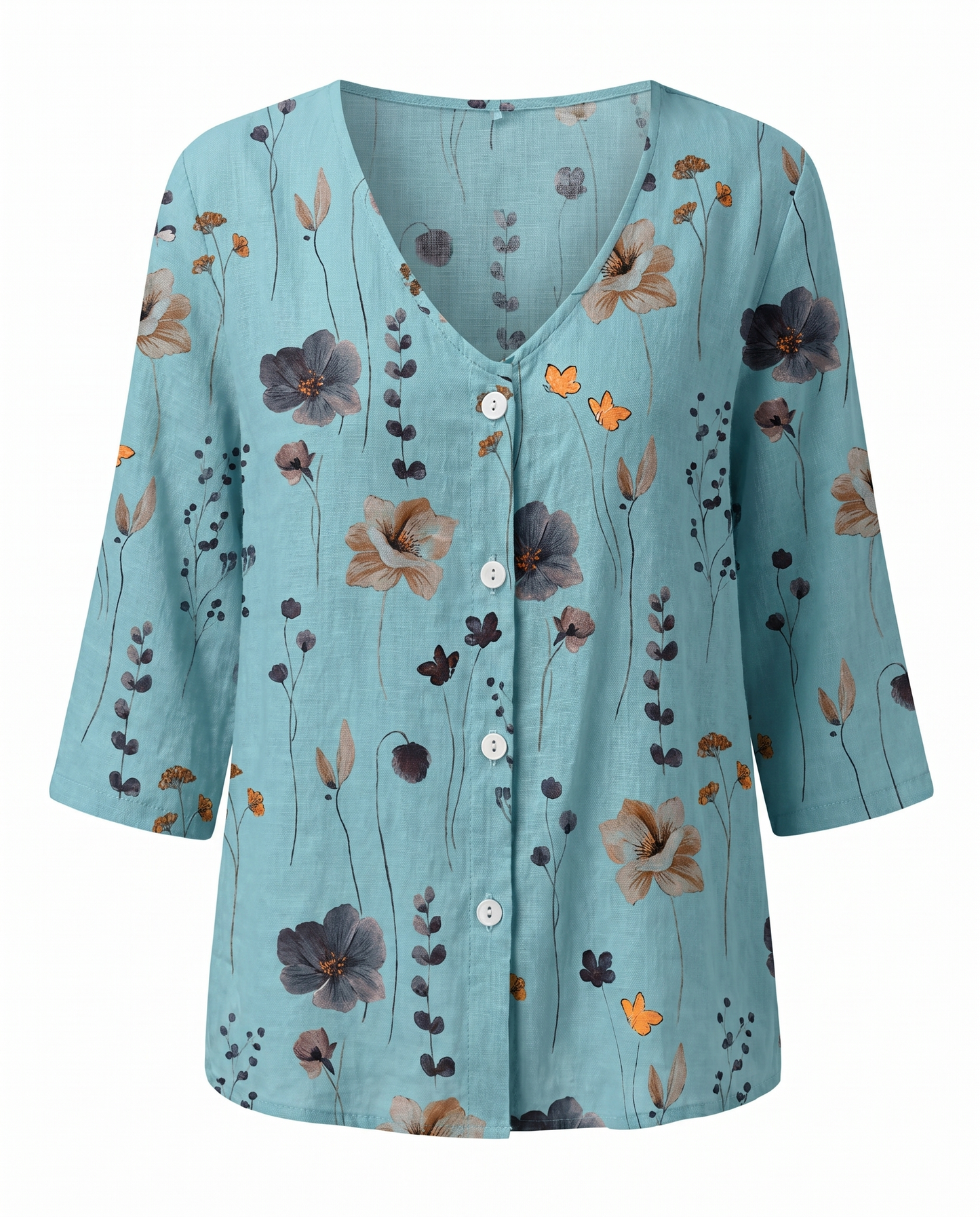 Women's floral blouse - blue