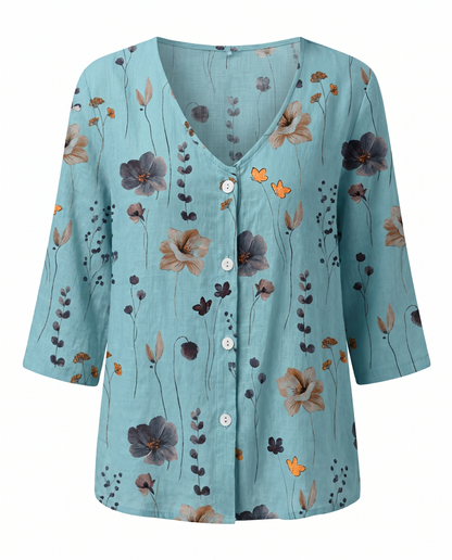 Women's floral blouse - blue