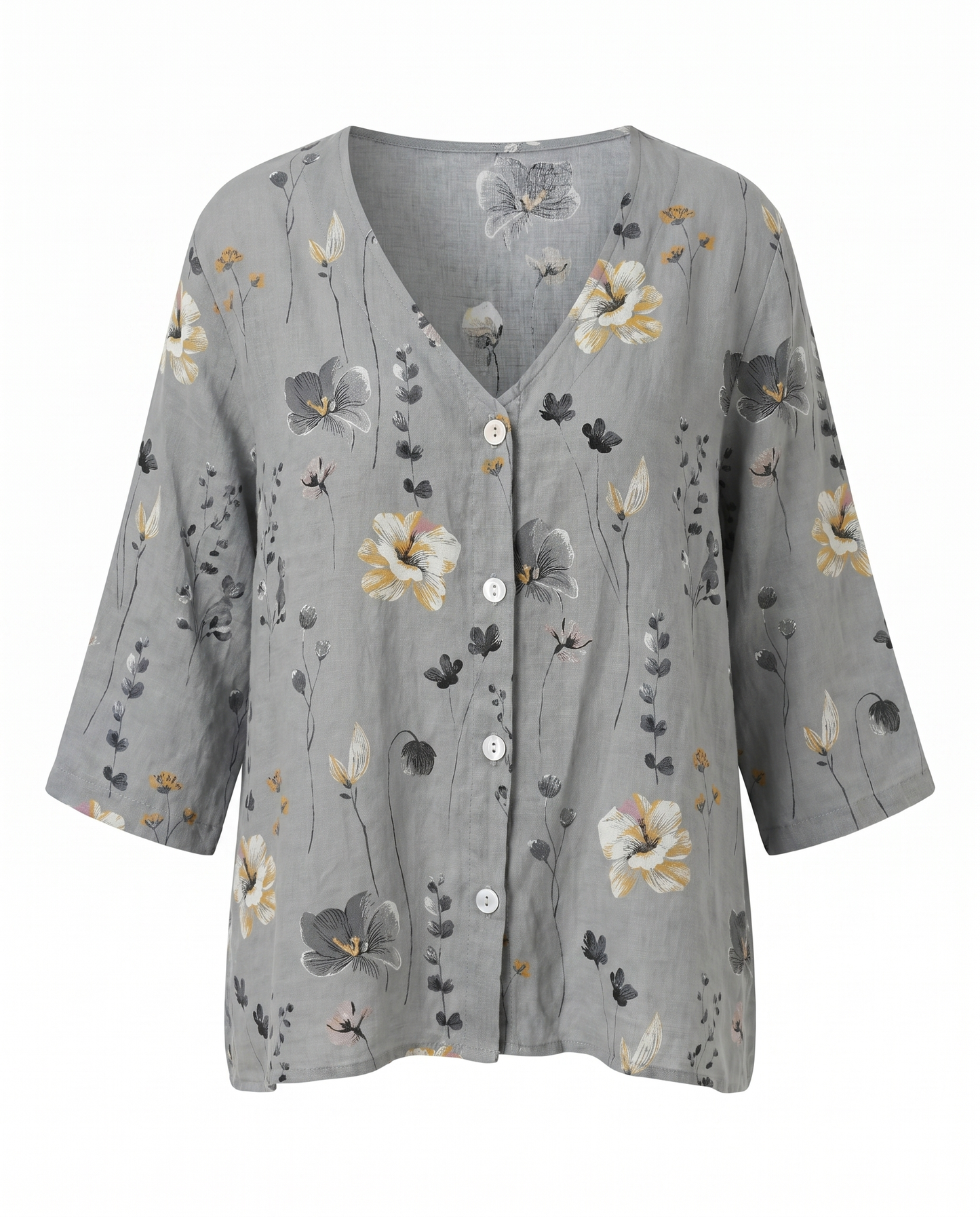 Women's floral blouse - grey
