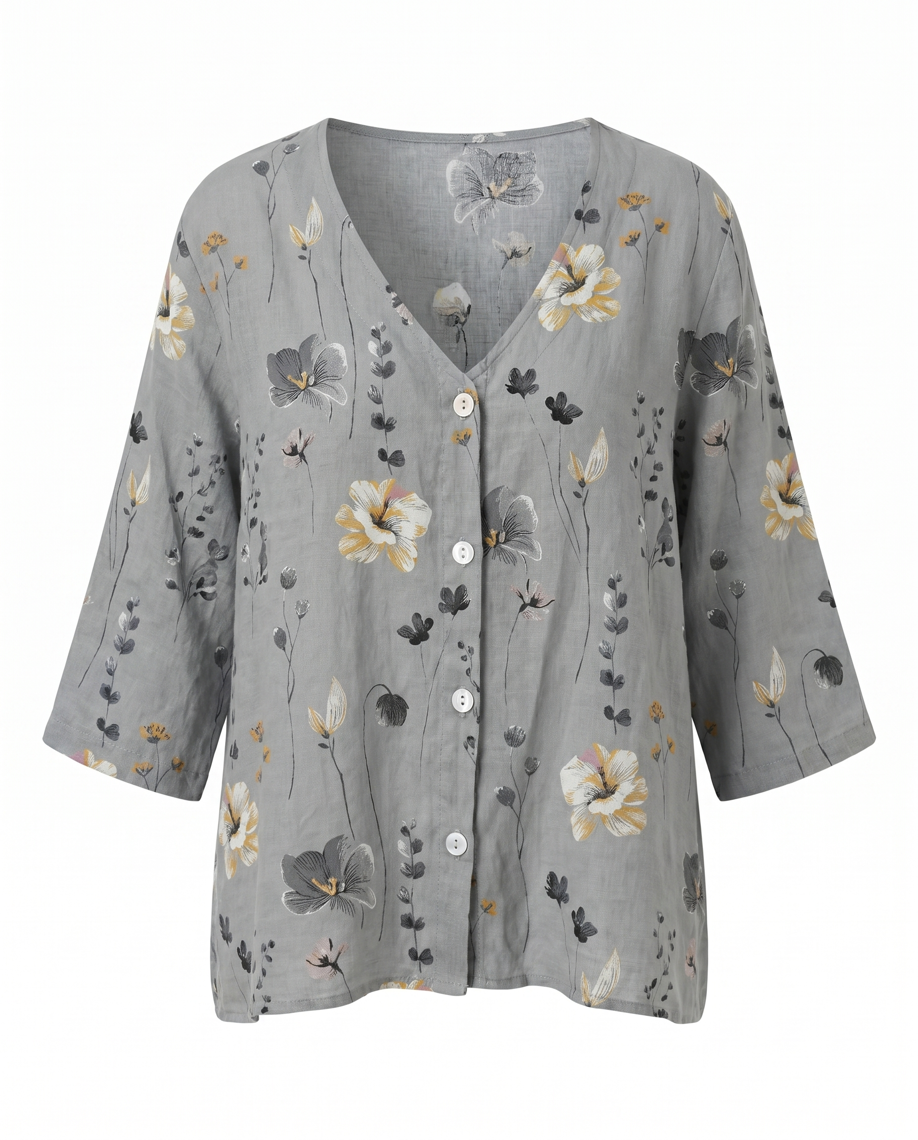 Women's floral blouse - grey