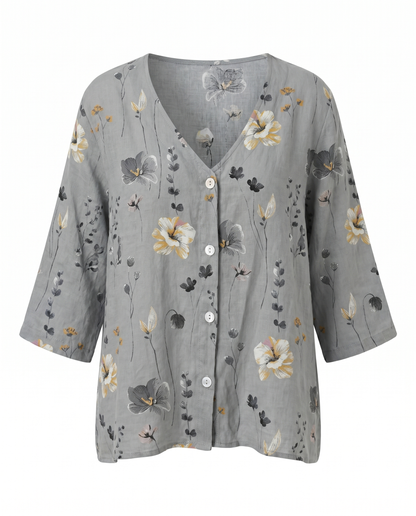 Women's floral blouse - grey