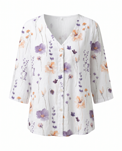 Women's floral blouse - white