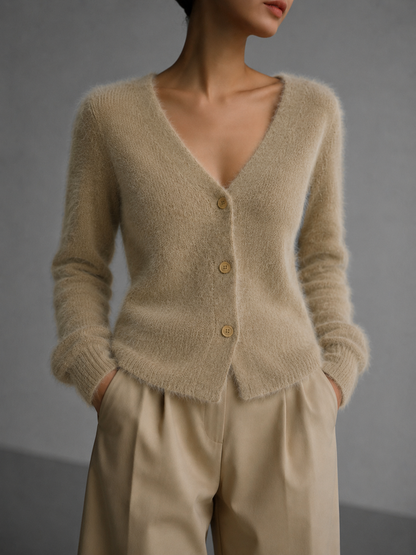 Women's Oversized Cardigan – Button-Up Relaxed Knit Cardigan