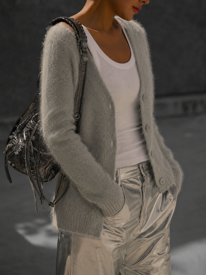 Women's Oversized Cardigan – Button-Up Relaxed Knit Cardigan