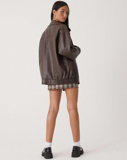 Women's leather-look jacket - back