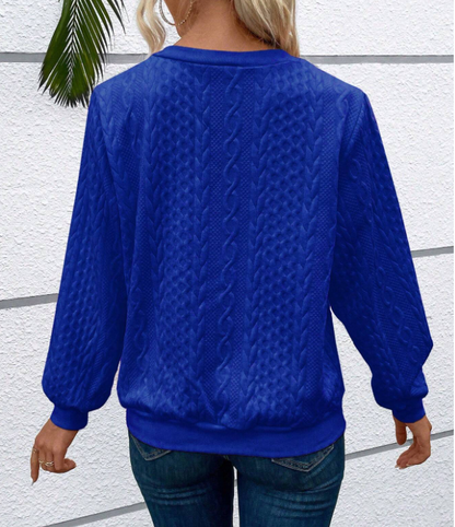 Women's Half-Zip Jumper – Cable Knit Ribbed-Hem Pullover