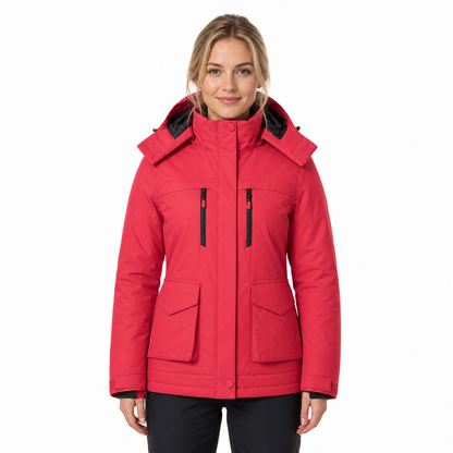 Women's Heated Jacket – USB Hooded Full-Zip Winter Coat
