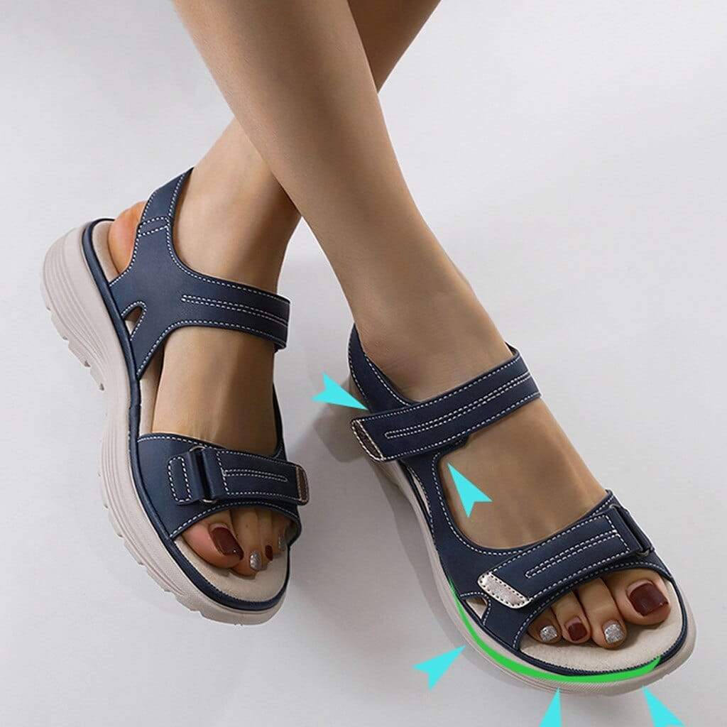 Orthopaedic Platform Sandals for Women, Adjustable Straps with Arch Support