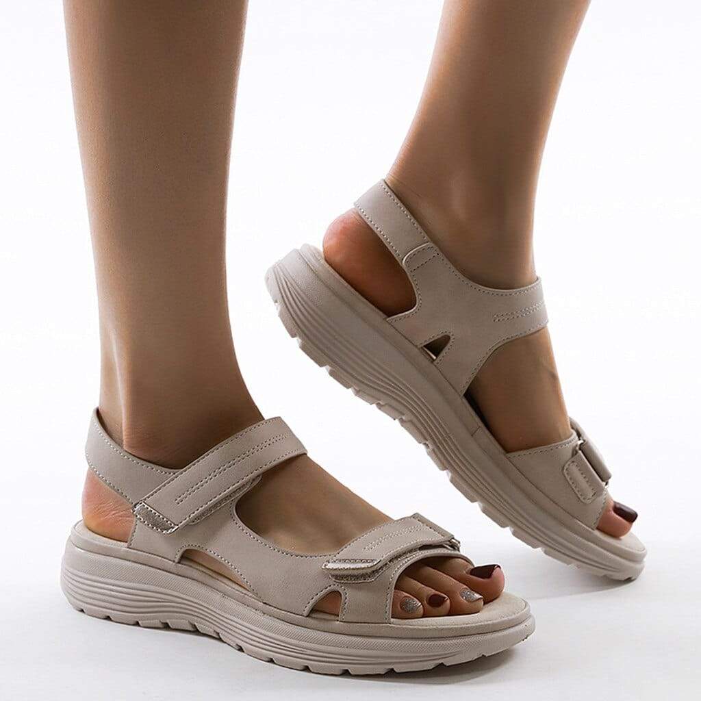 Orthopaedic Platform Sandals for Women, Adjustable Straps with Arch Support