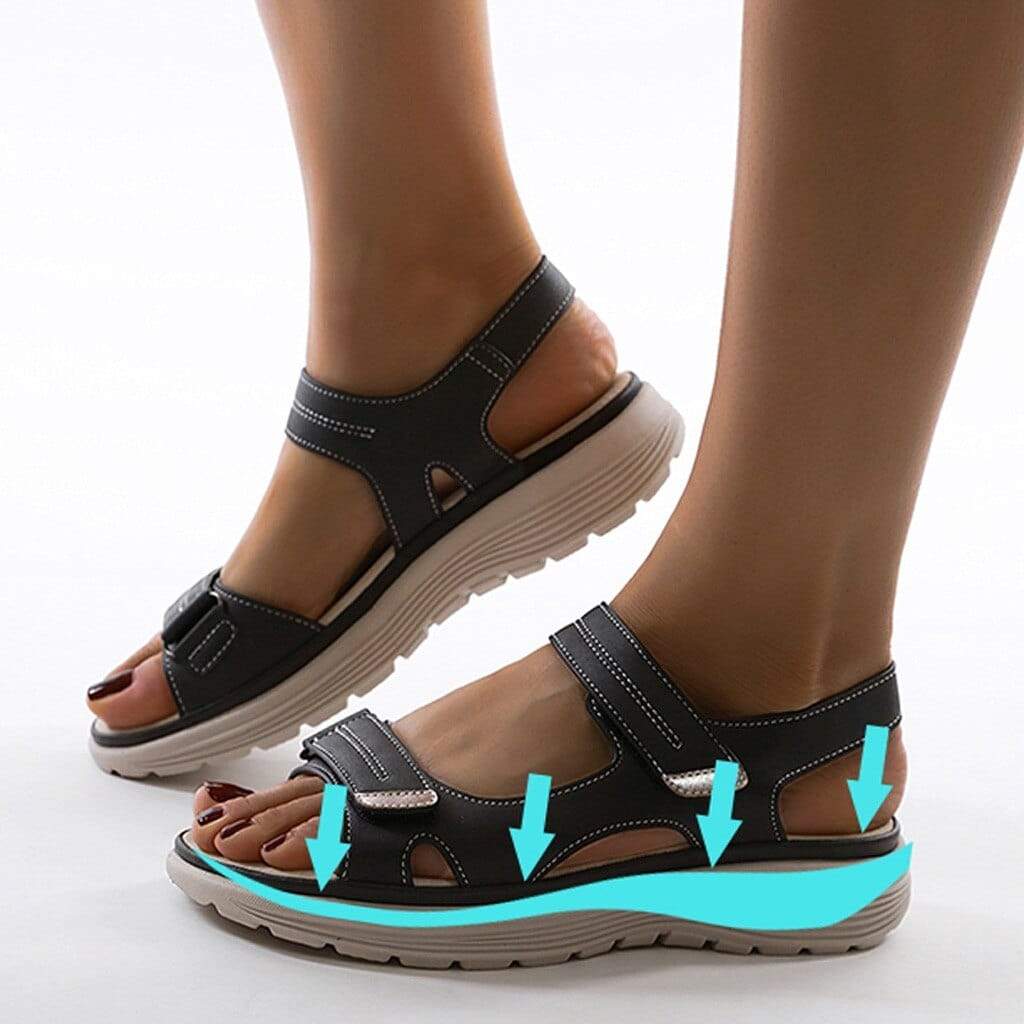 Orthopaedic Platform Sandals for Women, Adjustable Straps with Arch Support