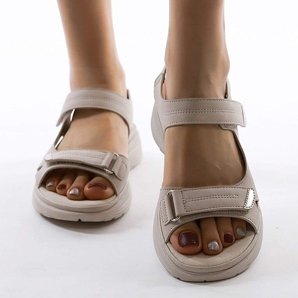 Orthopaedic Platform Sandals for Women, Adjustable Straps with Arch Support