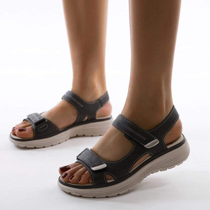 Orthopaedic Platform Sandals for Women, Adjustable Straps with Arch Support