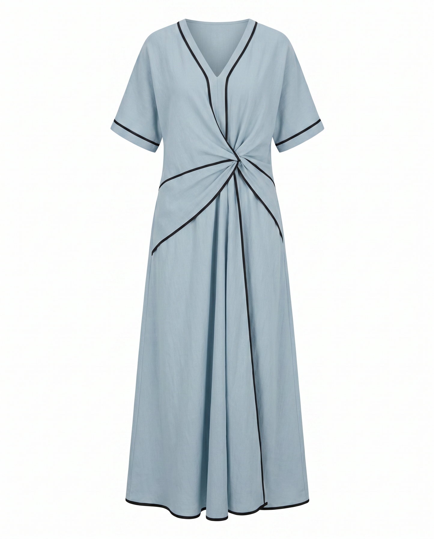 Women's twist-front maxi dress in blue