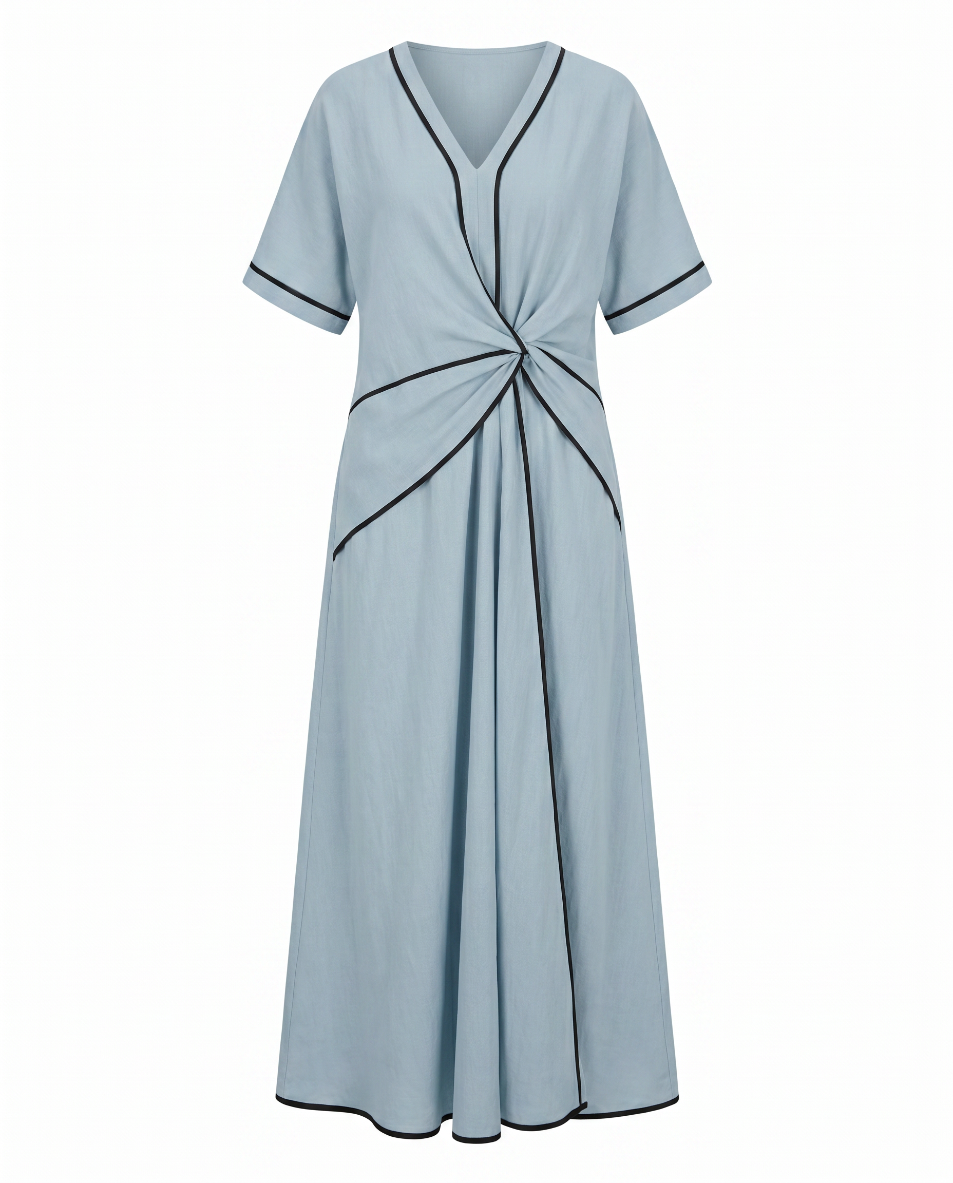 Women's twist-front maxi dress in blue