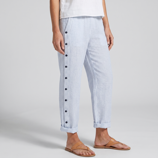 Women's striped pinstripe summer trousers - front