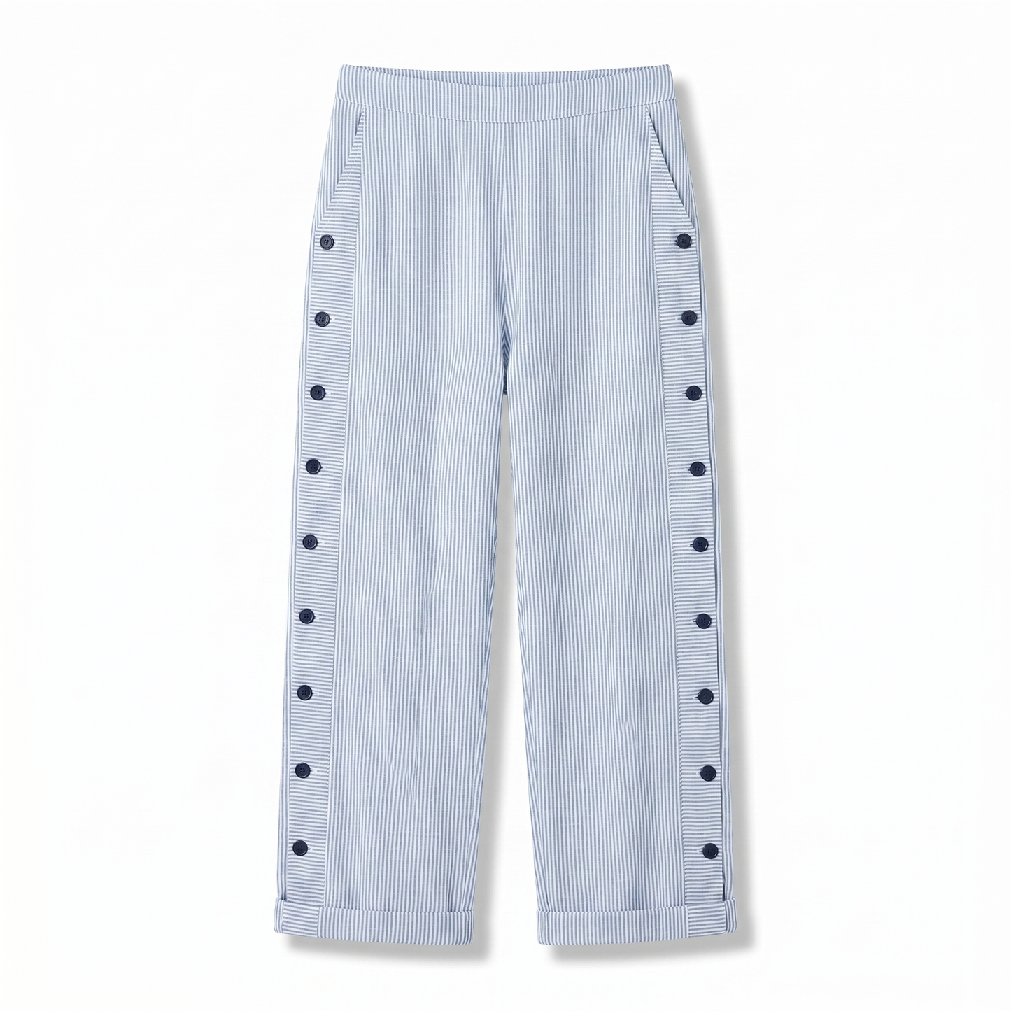 Women's striped trousers - blue