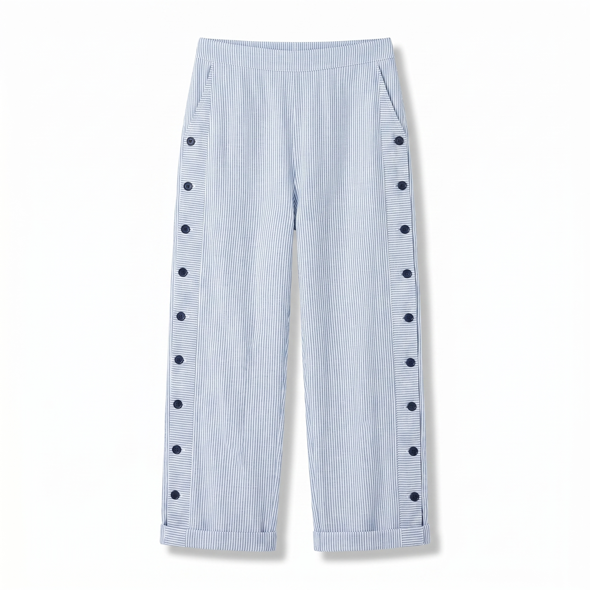 Women's striped trousers - blue