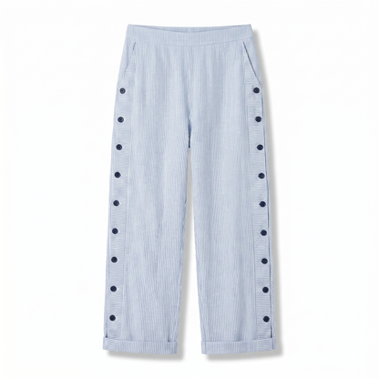 Women's striped trousers - blue