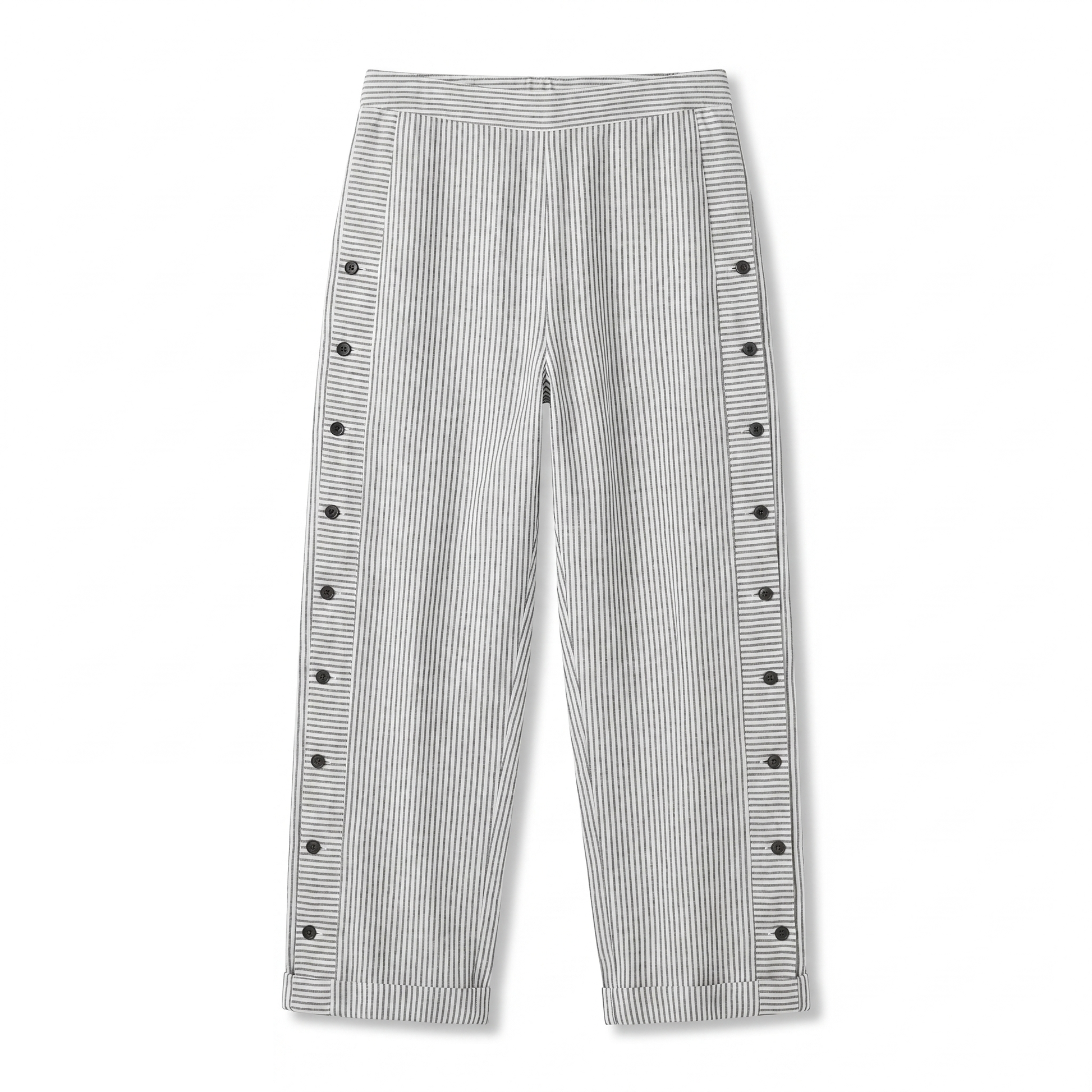 Women's summer striped trousers - grey