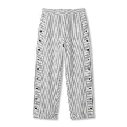 Women's summer striped trousers - grey